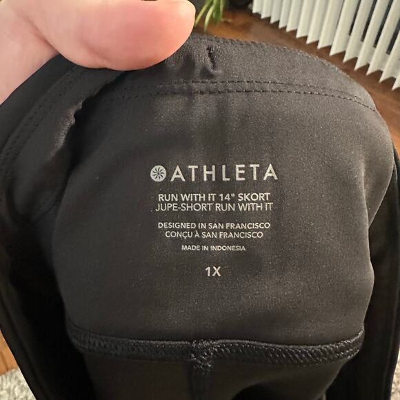 Athleta Womens Run With It 14" Tennis Skort Skirt Workout Black Womens Size 1X - Picture 10 of 12